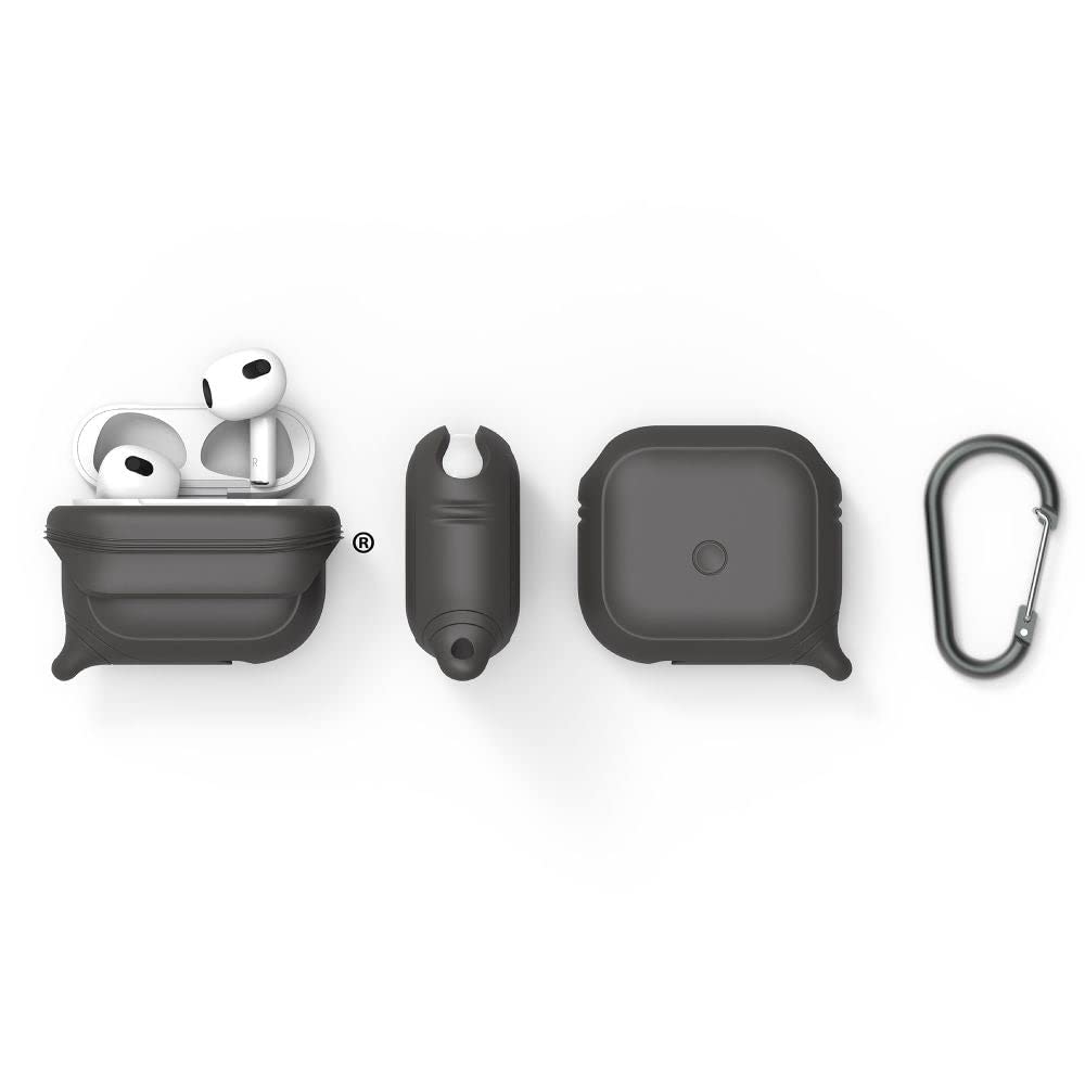 Catalyst case next to phone in pocket showing slim profile benefit