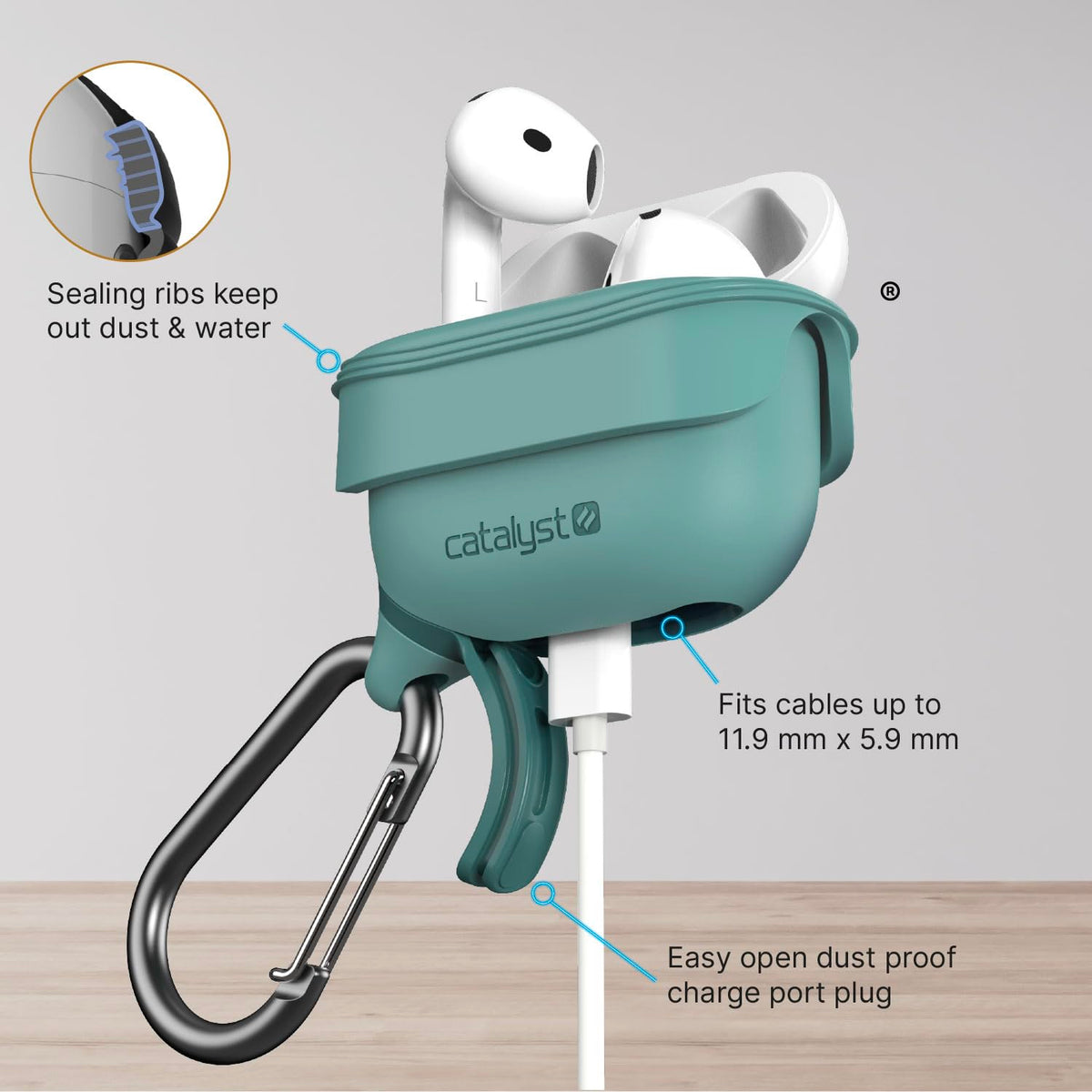 Catalyst AirPods 4 wireless charging compatibility with case on
