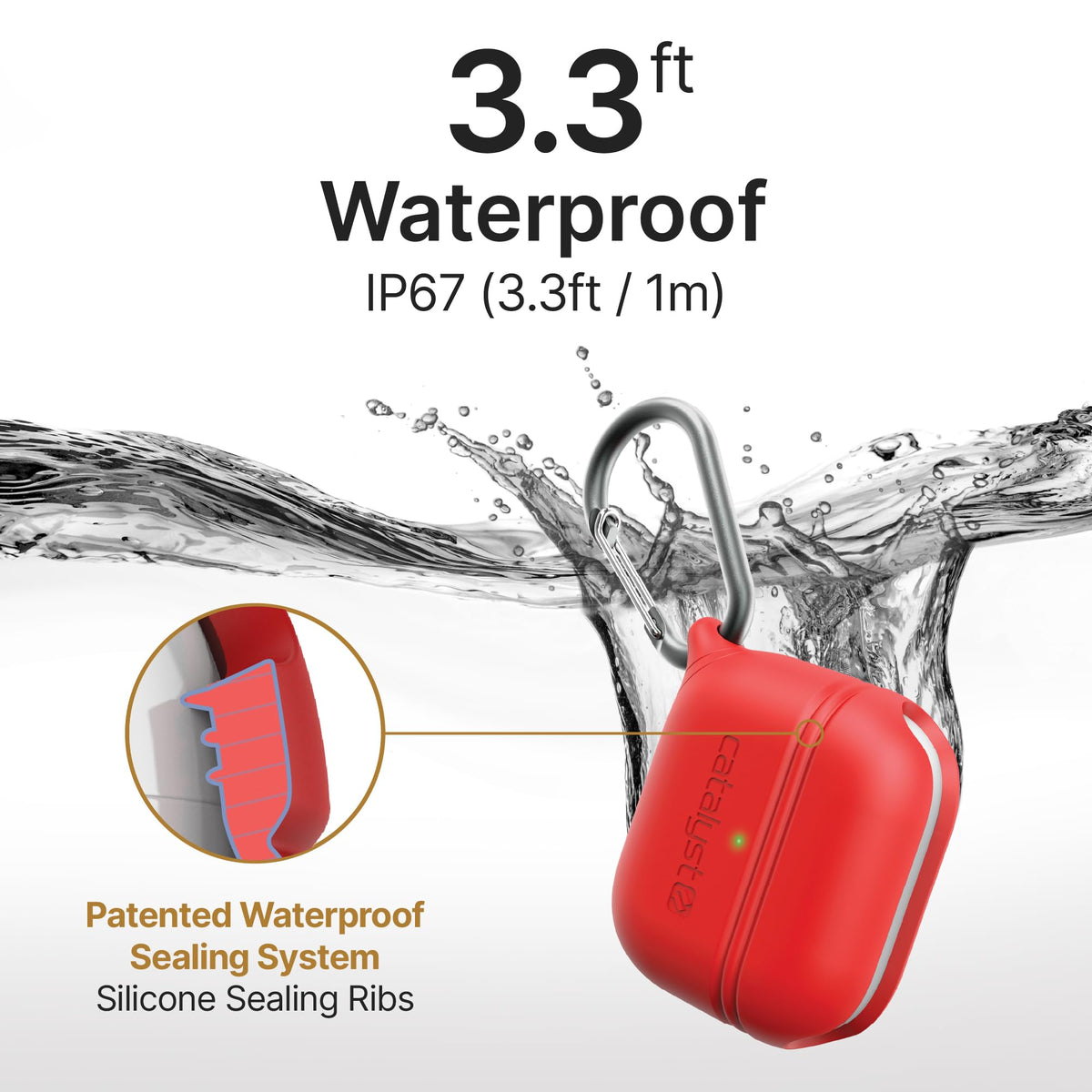 Catalyst aluminum carabiner clipped to backpack for secure portability