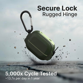 Catalyst case clipped to backpack with carabiner for hands-free carrying