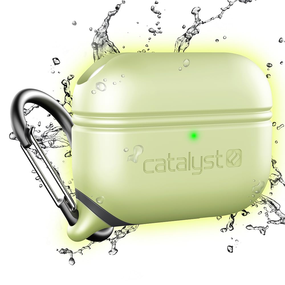 Catalyst front view showing case on AirPods Pro and secure protection