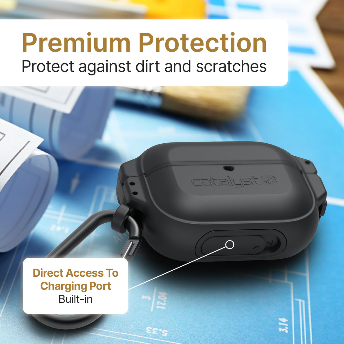 Catalyst locking latch closeup providing secure closure and peace of mind