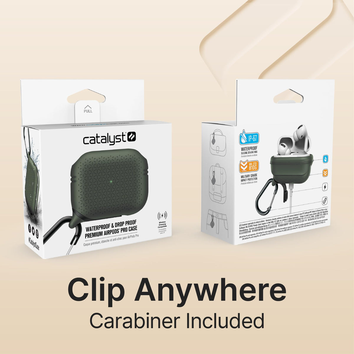 Catalyst on runner's belt outdoors, brand protection during activity