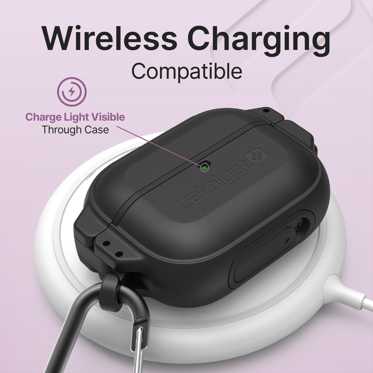 Catalyst reinforced corner detail absorbing impact to protect AirPods