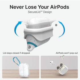 Catalyst slim side profile on AirPods Pro, brand saves pocket space