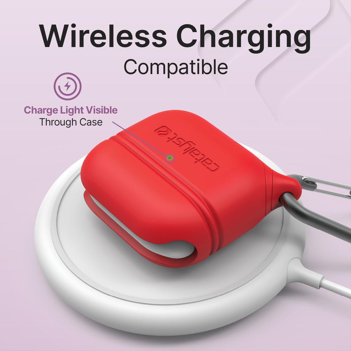 Catalyst case beside a coin showing compact size and travel-friendly scale