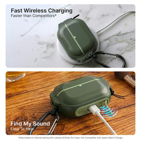 Catalyst case on wireless charging pad with visible LED window for convenience