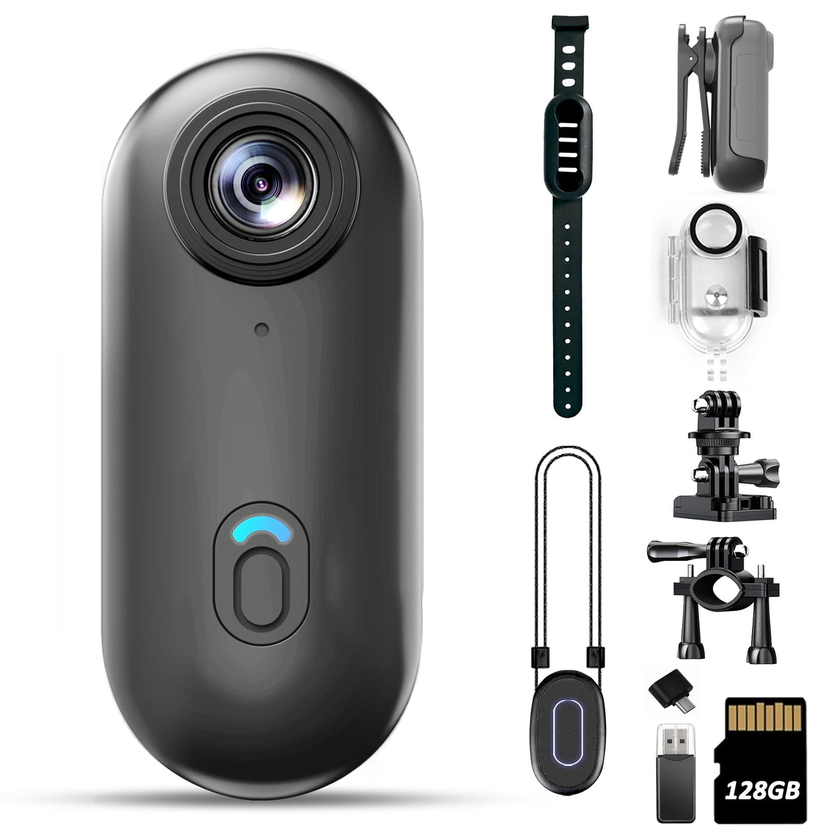 Catchallway 4K mini body camera front view captures travel scenes with crisp details for vlogging.