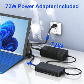 Cateck Surface Dock includes a stable wired Ethernet port for reliable connections.