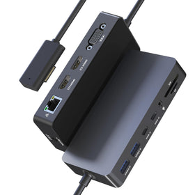 Cateck Surface Dock enables triple-display setup for enhanced multitasking on Surface devices.