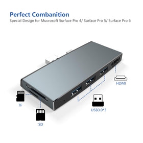 Cateck Surface Pro Dock is travel-ready and lightweight for on-the-go work