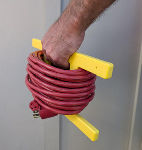 Cauff Poly Heavy Duty Extension Cord Storage Reel center cutout keeps cords routed