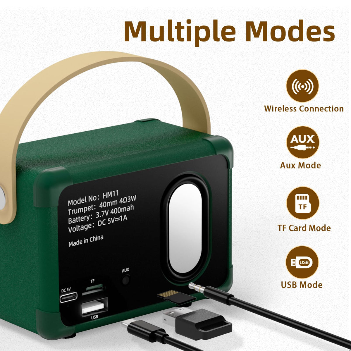 Caulikine speaker supports AUX TF USB for versatile playback