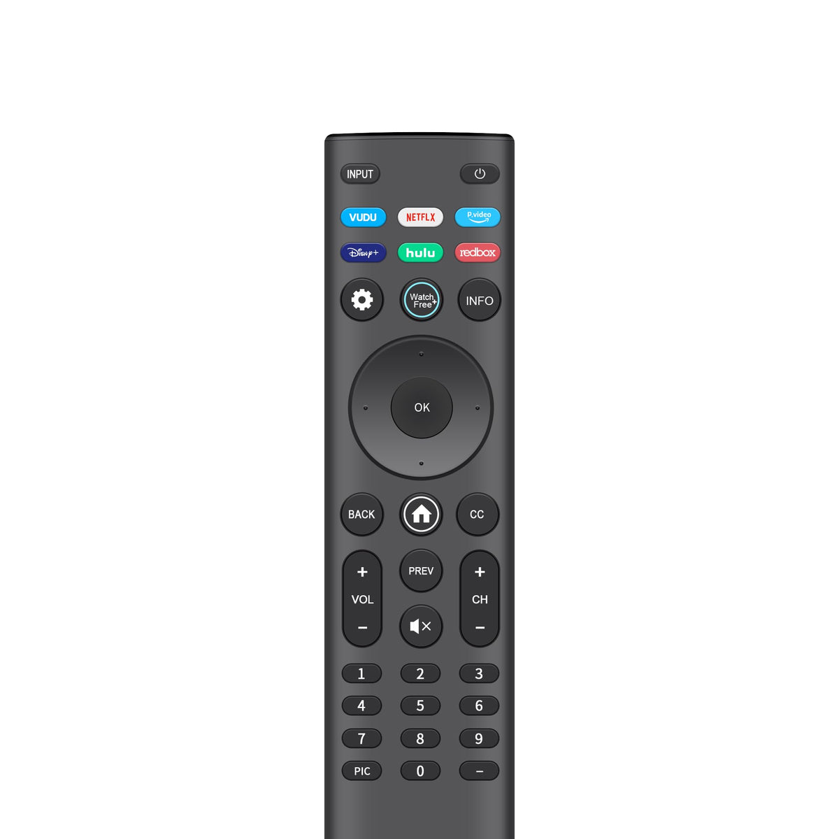 Cawphestic front view of remote showing full keypad and quick access benefits