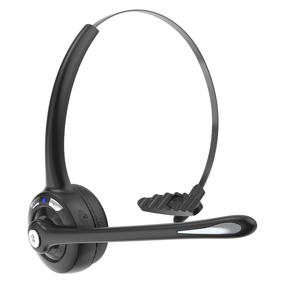 Caymuller Bluetooth headset with microphone on-ear for clear hands-free calls in noisy environments.