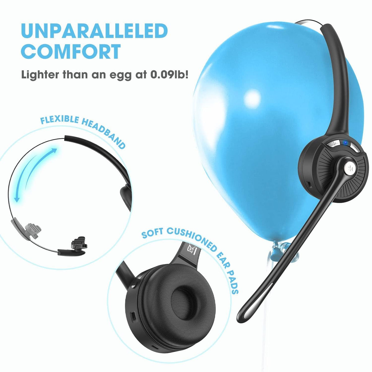 Caymuller headset docked in charging base illustrating easy recharging between shifts