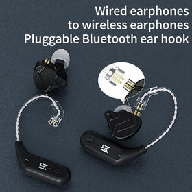 CCA AZ09 earhook close-up showing pin connector, highlights secure fit with KZ