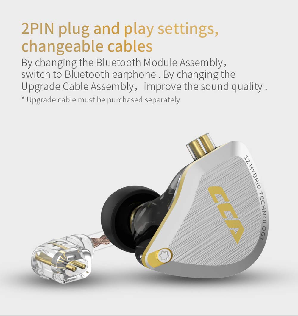 CCA C12 worn in ear on a musician showing secure fit and stage-ready monitoring benefit