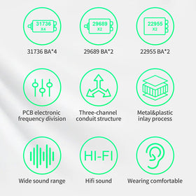 CCA KZ AS16 PRO electronic crossover enables smooth tri-band balance for crisp detail.