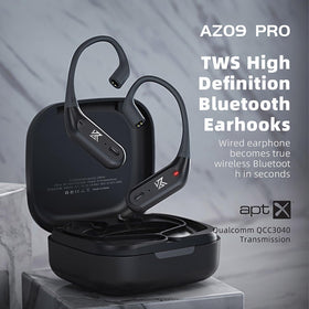 CCA KZ AZ09 PRO charging case open displaying earbuds and long battery advantage