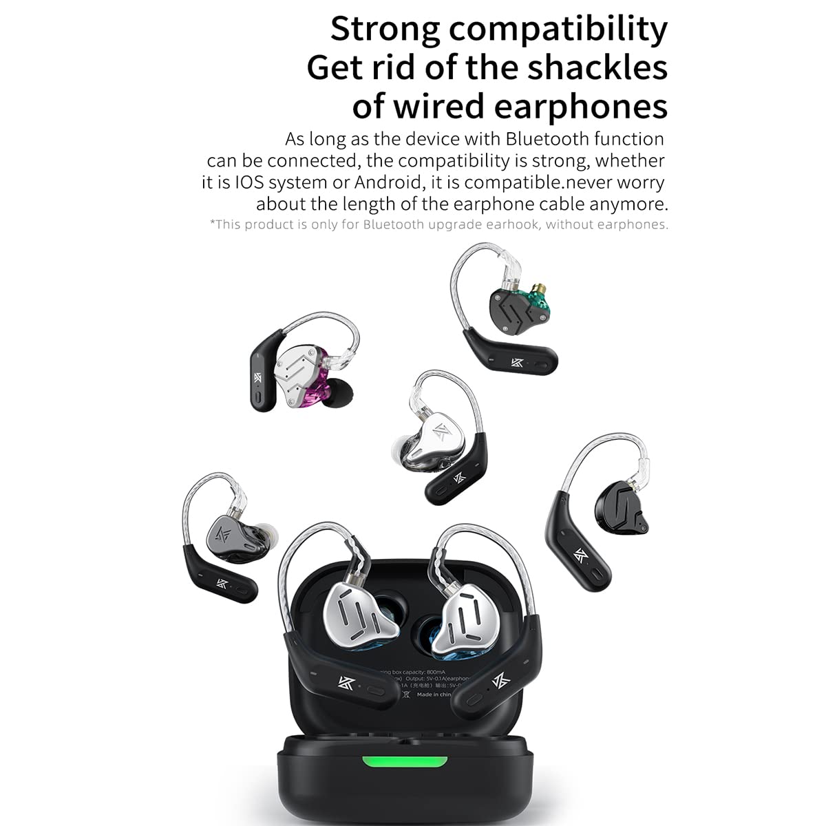 CCA KZ AZ09 specifications label highlighting Bluetooth 5.4 and battery life