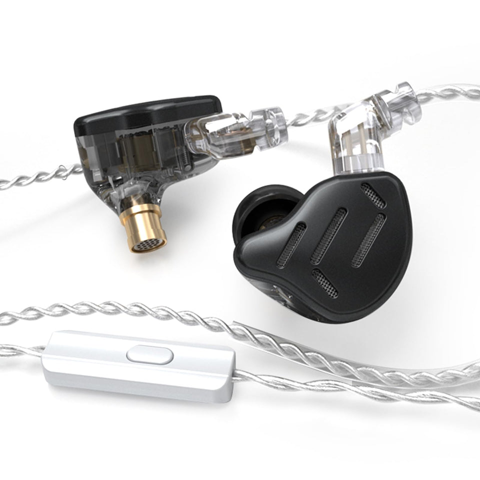 CCA KZ ZAX faceplate close-up with chrome-like zinc alloy finish