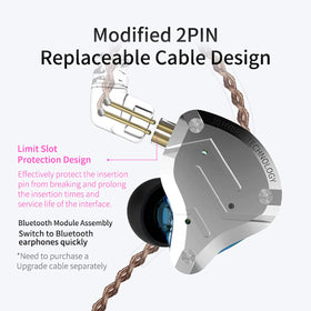 CCA KZ ZS10 Pro cable slot protection detail preventing pin damage and prolonging life