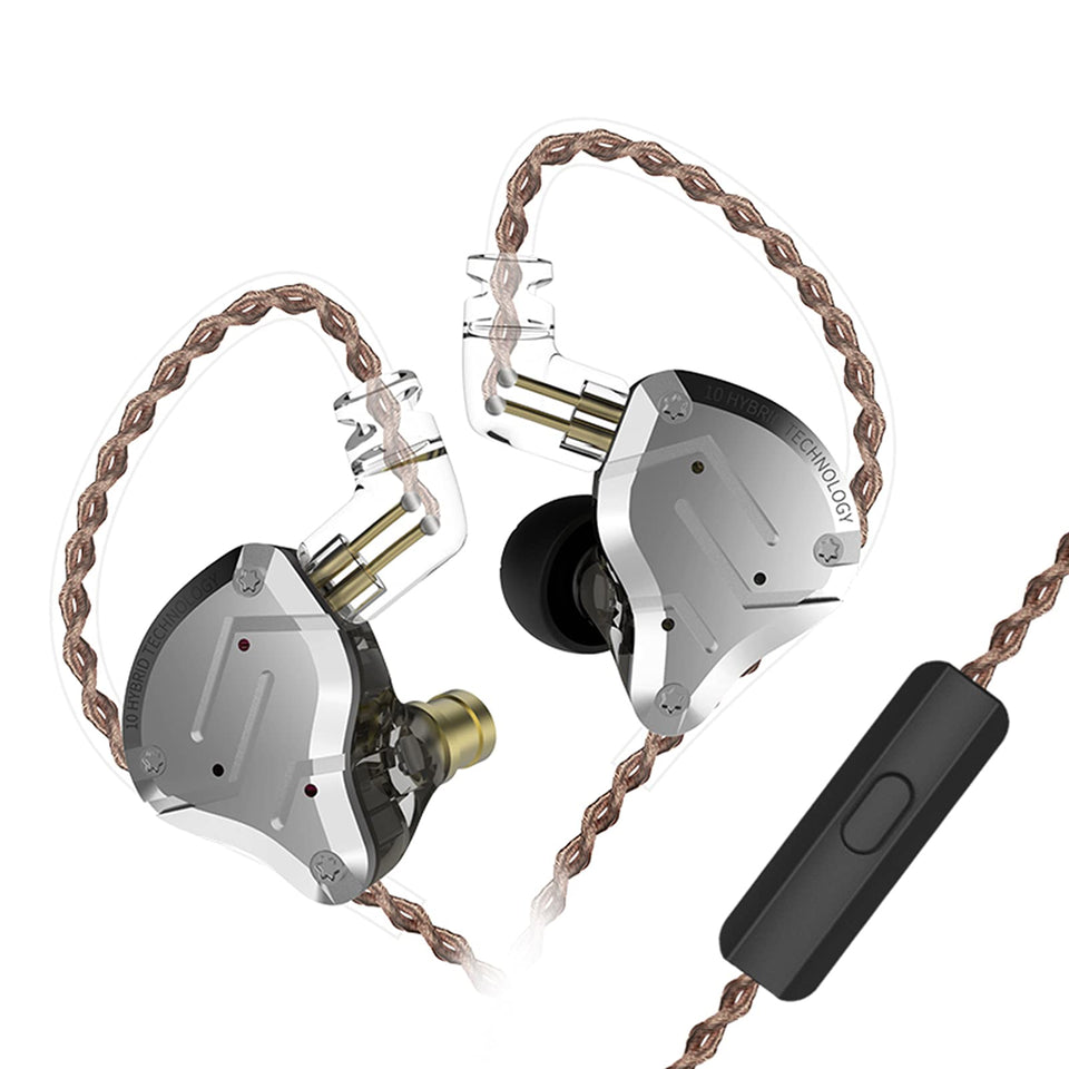 CCA KZ ZS10 Pro front view showing sleek stainless faceplate and durable build
