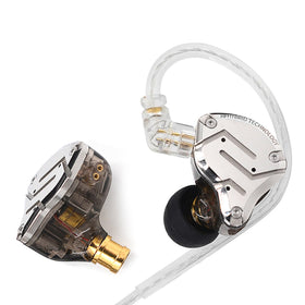 CCA KZ ZS10 Pro front view showing sleek stainless steel faceplate and polished finish benefit premium look