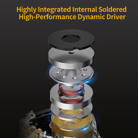 CCA earbud next to coin illustrating compact size and portable convenience