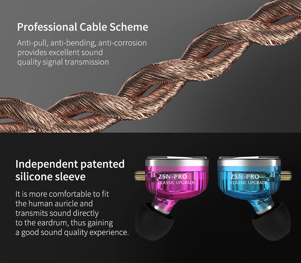 CCA KZ ZSN Pro noise isolation enables focused listening.