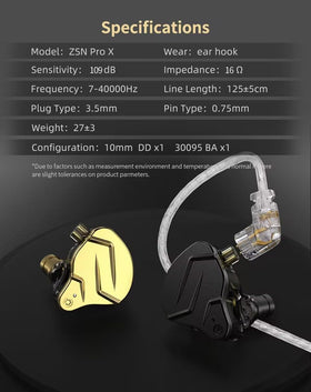 CCA KZ ZSN Pro X included cable and case displayed to show full kit