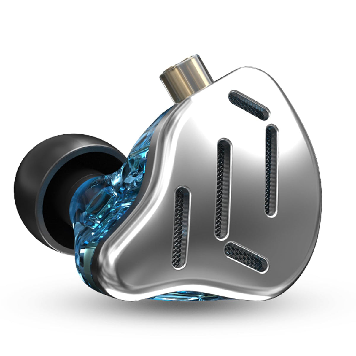 CCA ZAX hybrid-driver detail highlighting 1DD+7BA precision and wide sound.