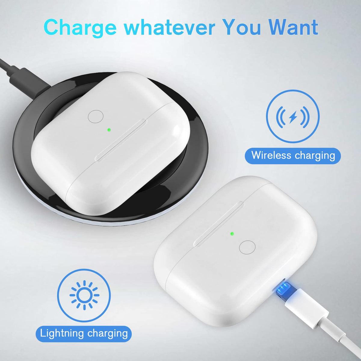 CCAN AirPods Pro case supports wireless charging for easy refueling.