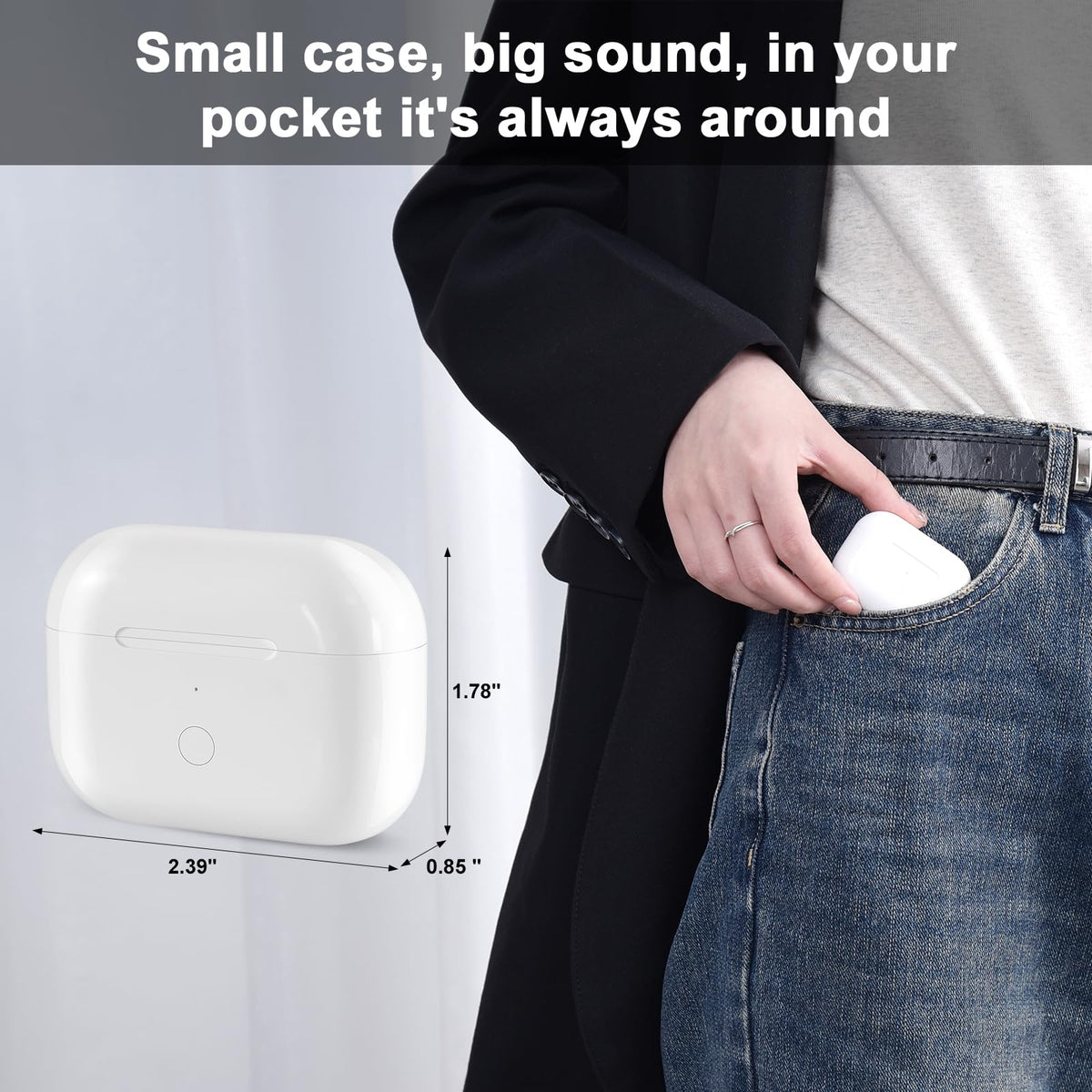 CCAN AirPods Pro case with LED indicators and Bluetooth sync button for fast pairing