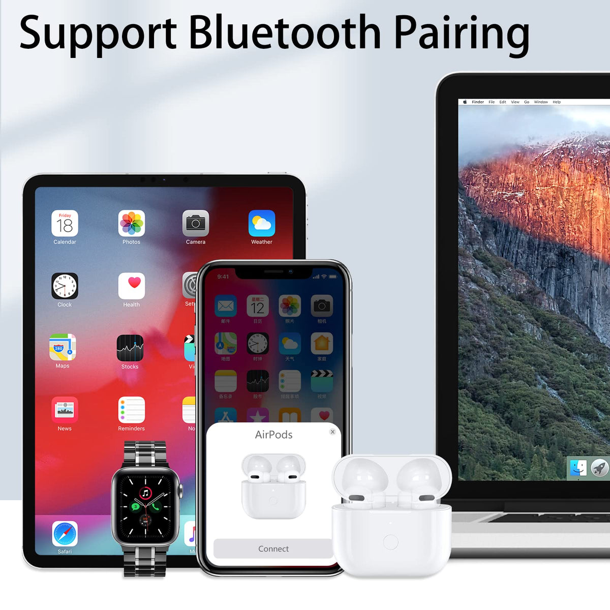 CCAN AirPods 3 charging case with Bluetooth sync button for quick pairing
