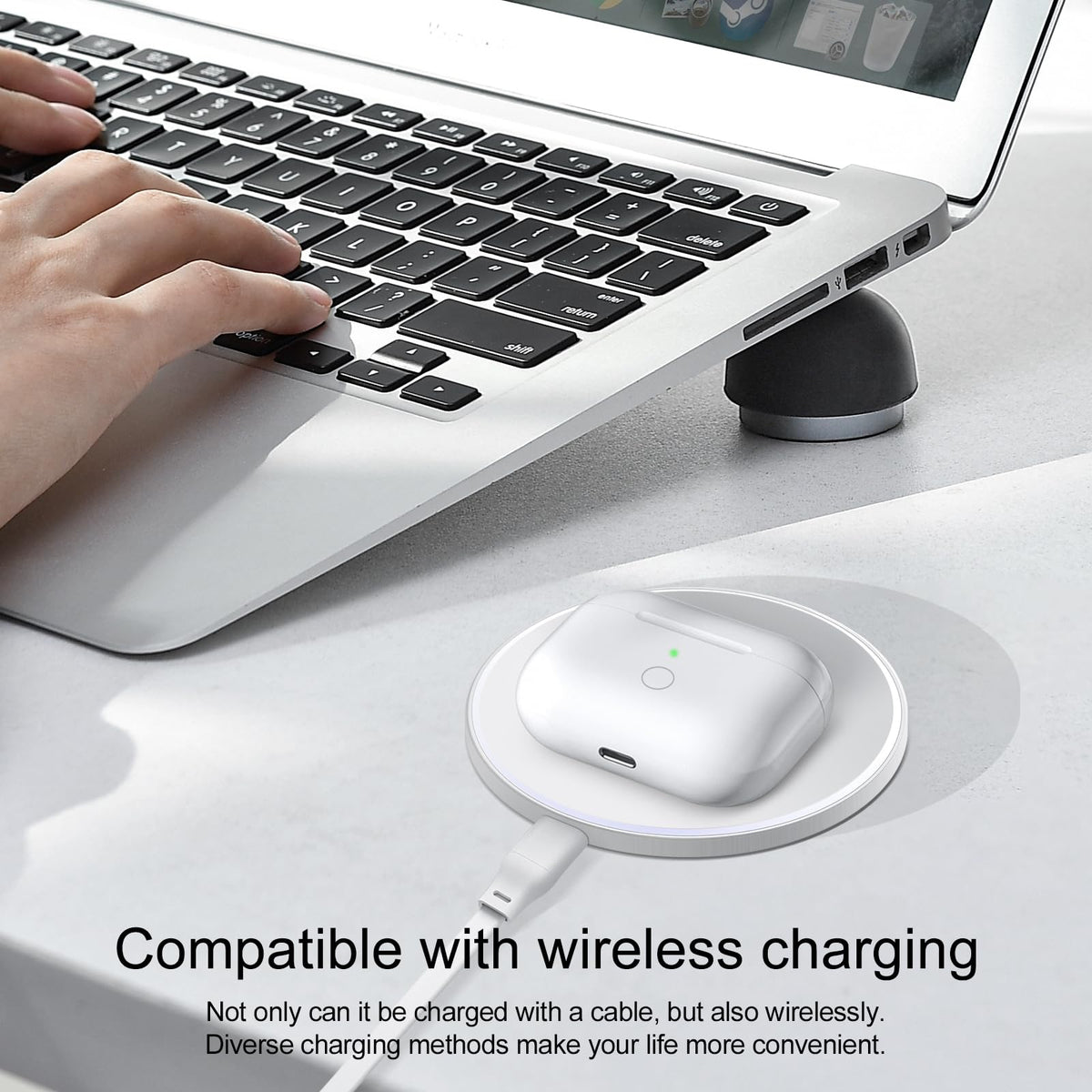 CCAN AirPods 3 charging case supports wireless charging for cable-free power