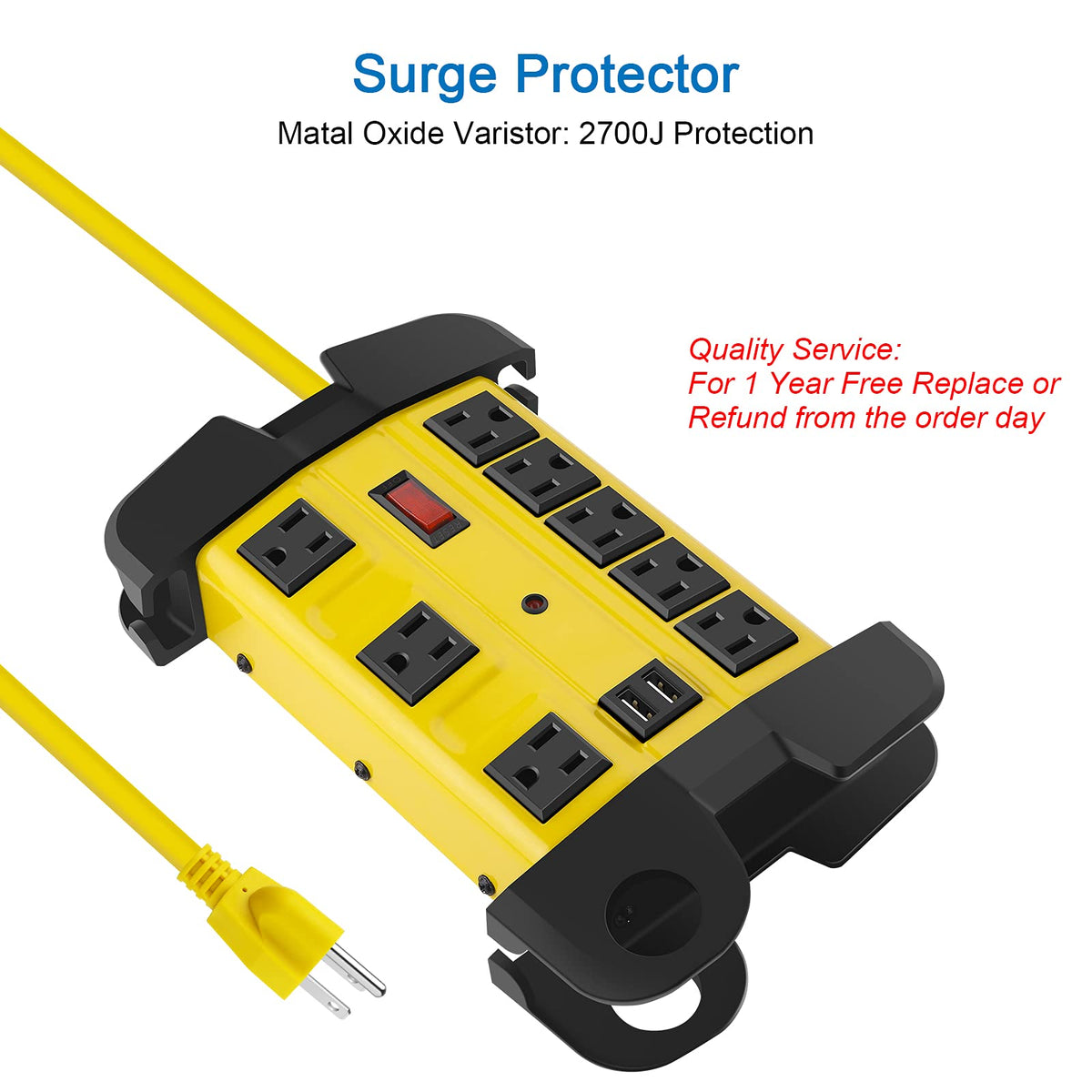 CCCEI 15ft heavy gauge cord with Velcro wrap for easy placement and tidy cable storage