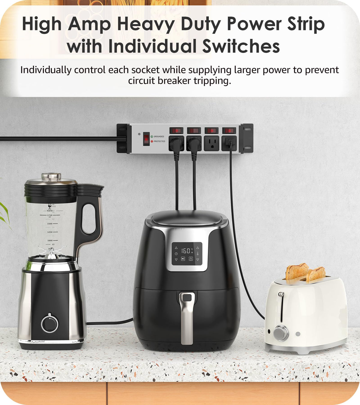 CCCEI four-outlet power strip for organized multi-tool use