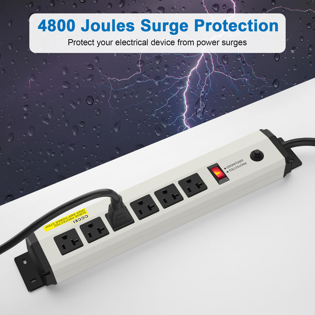 CCCEI 6ft 12AWG cord with 5-15P plug providing high-amp reach and safety