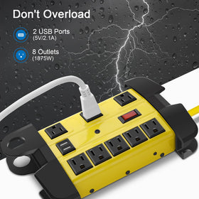 CCCEI close-up of wide-spaced outlet accommodating bulky plugs for convenience