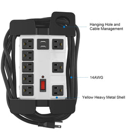 CCCEI power cord wrapped with Velcro for neat cable organization