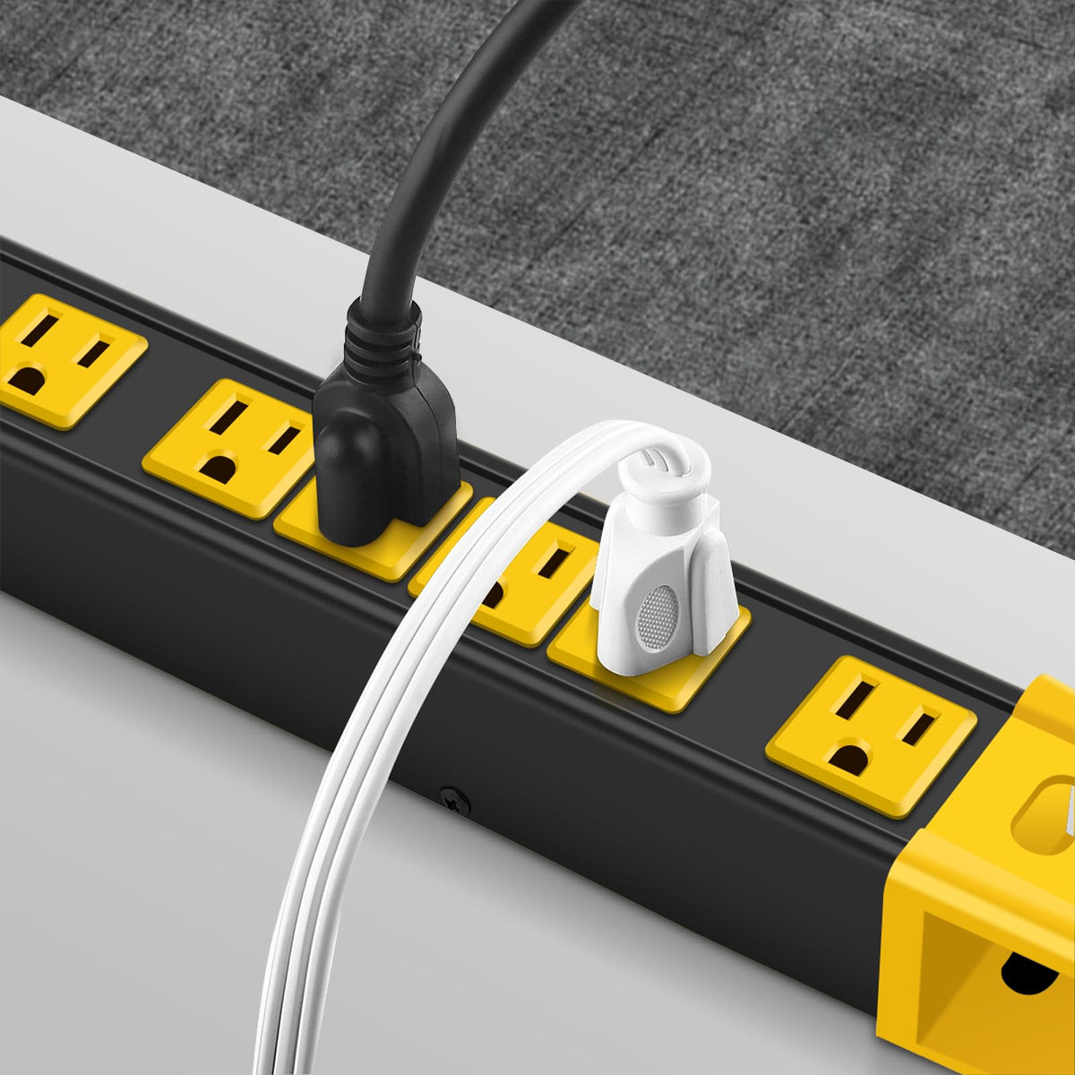 CCCEI cord wrap and keyhole mounts showing neat storage and secure mounting benefit