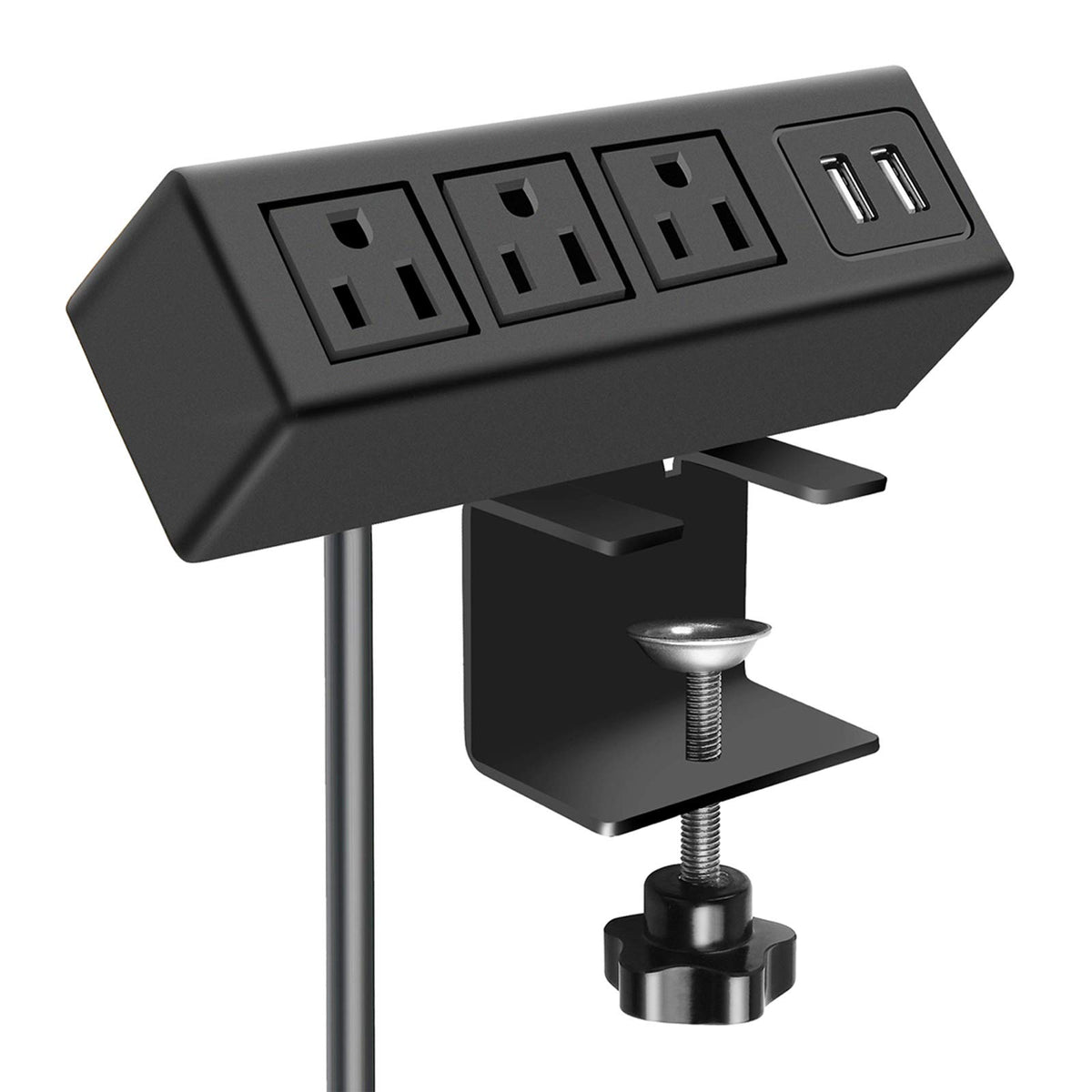 CCCEI desk-edge clamp power strip with USB ports for tidy cable management