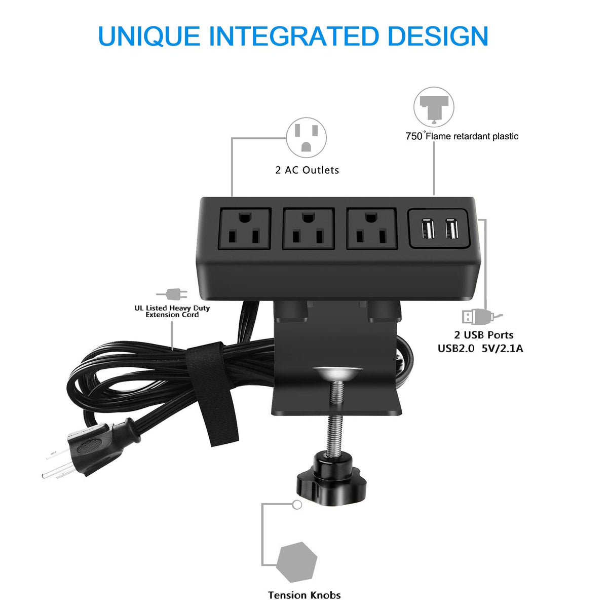 CCCEI ETL listed table power strip for safe desk use