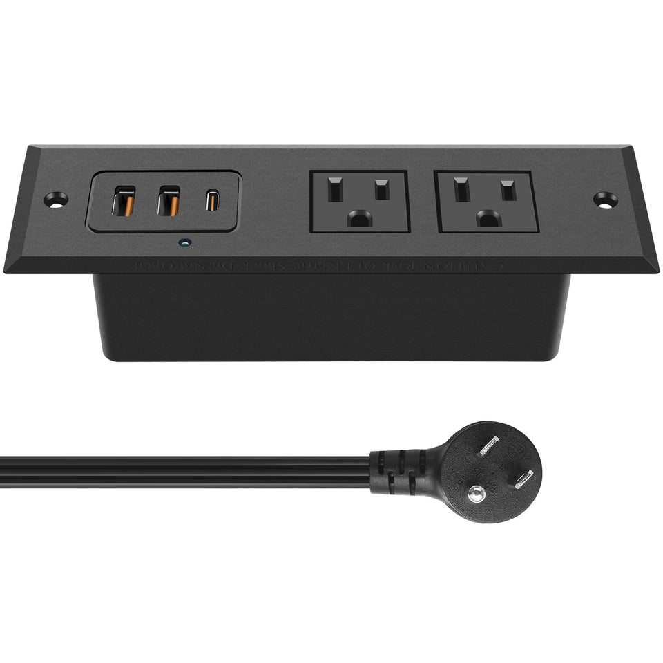 CCCEI front facing unit installed in furniture showing organized charging