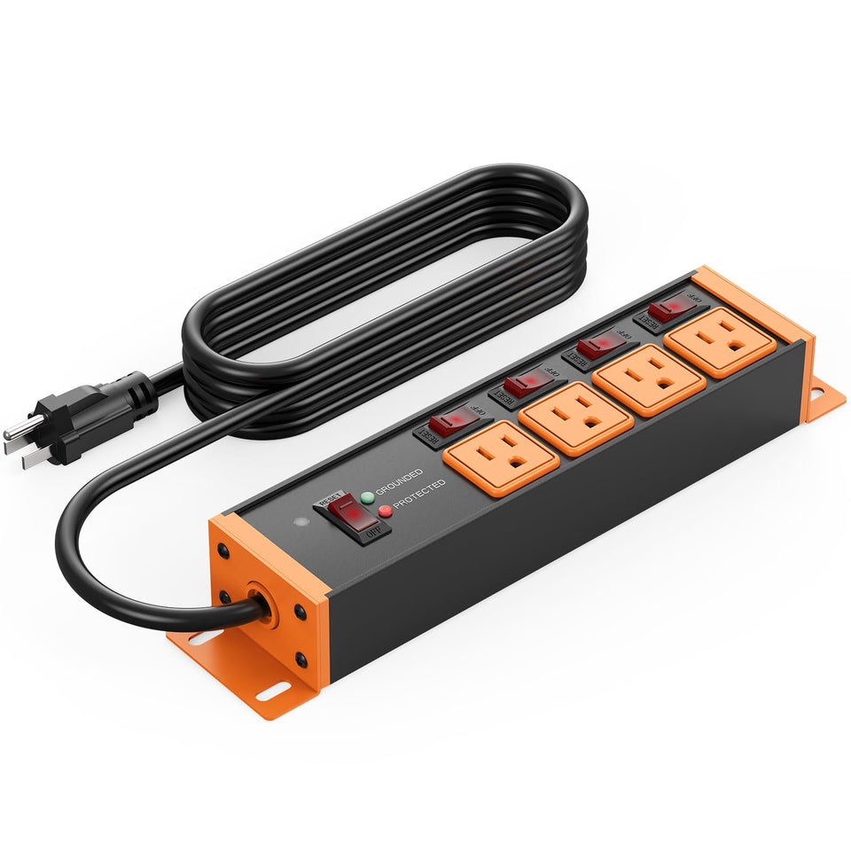 CCCEI front view showing label and 4 outlets for clear identification and safety