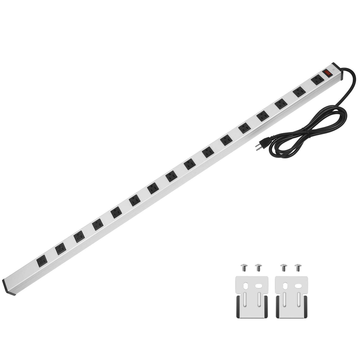 CCCEI front view metal power strip showing 16 outlets and robust build for reliability