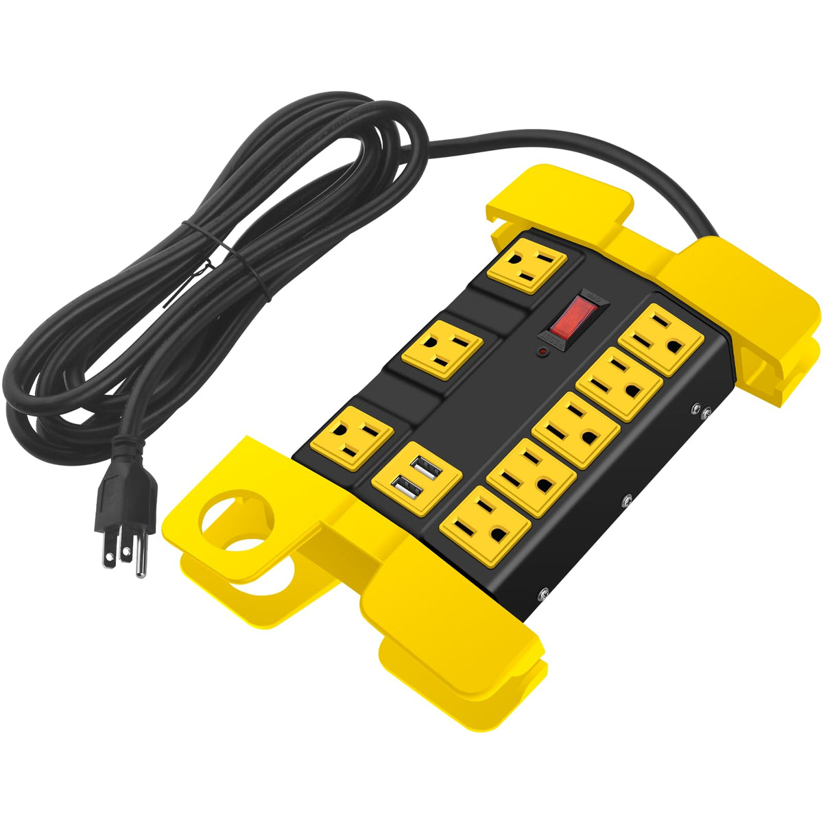 CCCEI front view showing 8 outlets and strong metal housing for durable workspace power