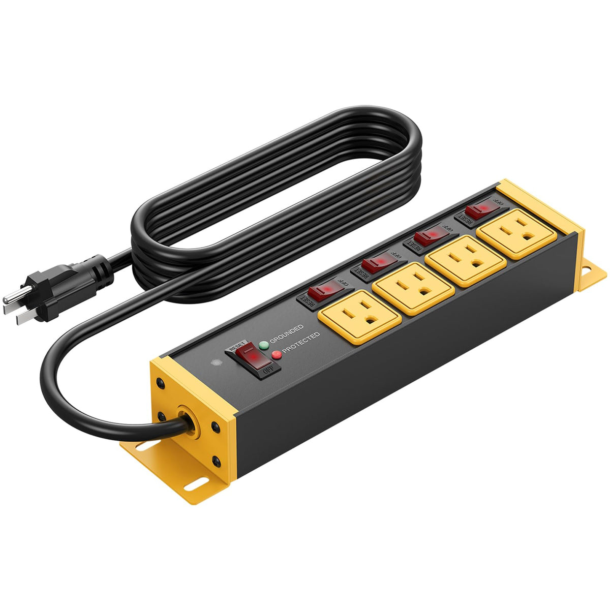 CCCEI front view metal power strip showing outlets and durability benefit
